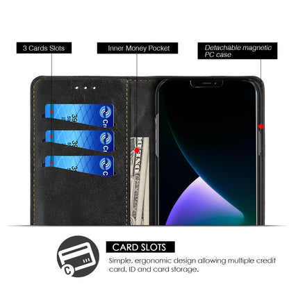 The Luxury Gentleman Series | Magnetic Flip Leather Wallet Case | IPHONE 15 PRO (6.1")